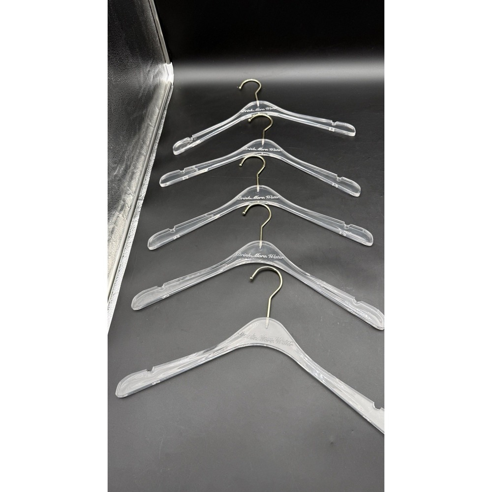 Acrylic Clear Lucite Hangers - 10Pack Matte Gold Hooks - Hangers